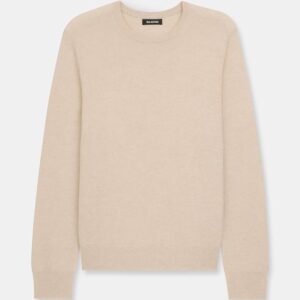 Men's Beige Cashmere Crewneck Sweater